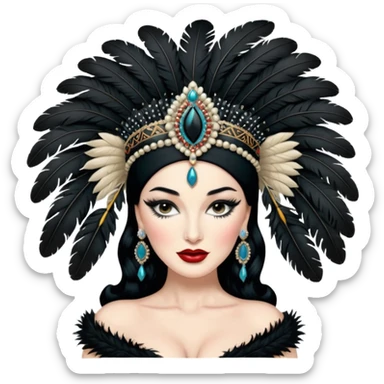 burlesque Dita Von Teese feathers sticker
