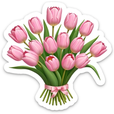 Light Pink tulips bouquet  sticker