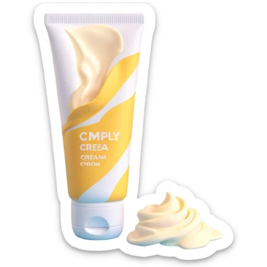 empty crumpled hand cream tube, pastel colors, very squished and wrinkled, cap on, no face or character, just the tube sticker