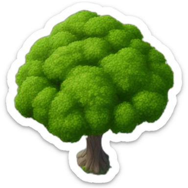 Tree as seen from the sky, looked down from the top, simplified and photorrealistic sticker