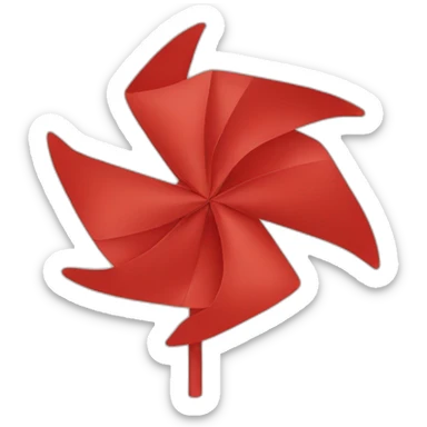 red minimal pinwheel sticker