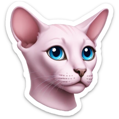 Pink-sphinx-kitty-blue eyes  sticker