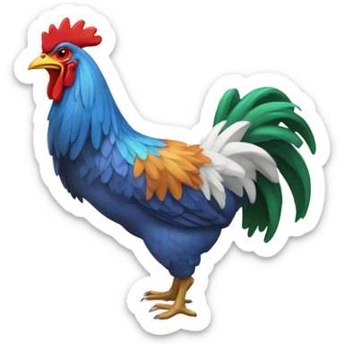 GALLO SONRIENTE CON COLORIDO sticker