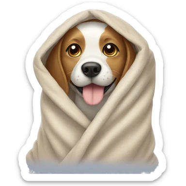 dog in a blanket  sticker