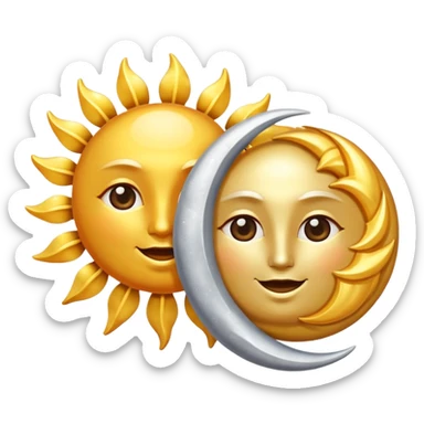 The sun and The moon dancing  sticker