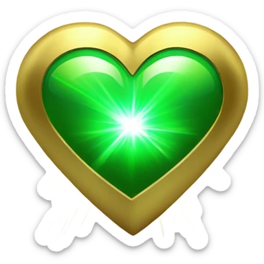 Gold heart shape with Radioactive laser sticker