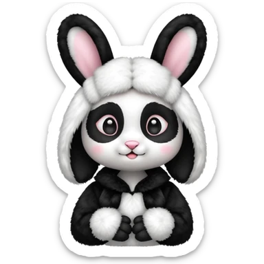 A cute panda emoji dressed as a bunny girl sticker