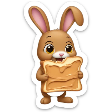 Bunny eat peanut butter sticker