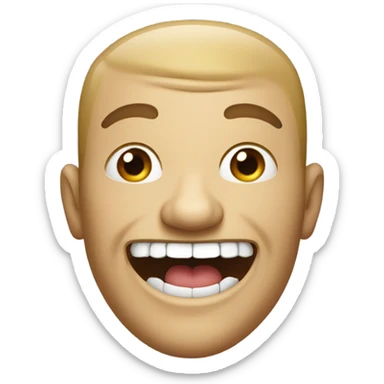 Guy with big head and crooked teeth sticker