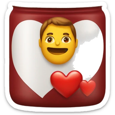 barattolo di miele e cuore rosso fasciato sticker