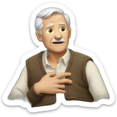old man grabbing his chest sticker