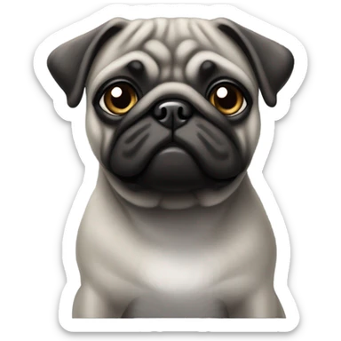 Grey and black brindle pug sticker