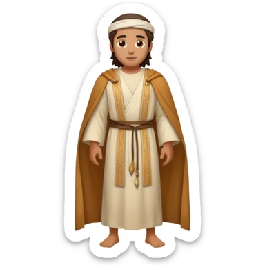 fullbody Jerusalem man in ancient robes, hair visible, no headscarf or religious symbols sticker