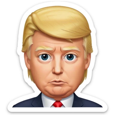 The photorealistic Donald Trump sticker