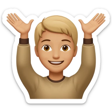 A person with the arms opened sticker