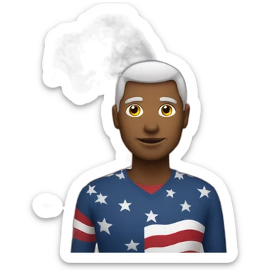 man with united states flag sticker