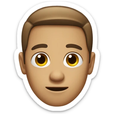 male with wide apart eyes sticker