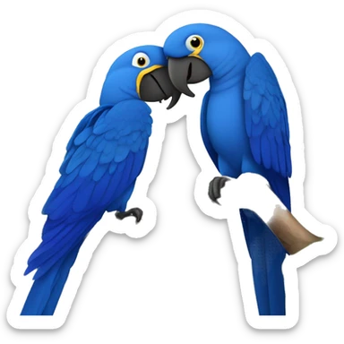 Hyacinth Macaw pair Full Body love each other sticker