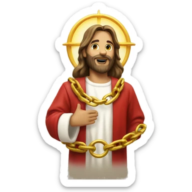 Jesus chain but with Santa Claus instead sticker