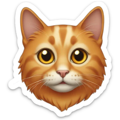 cat orange sit sticker