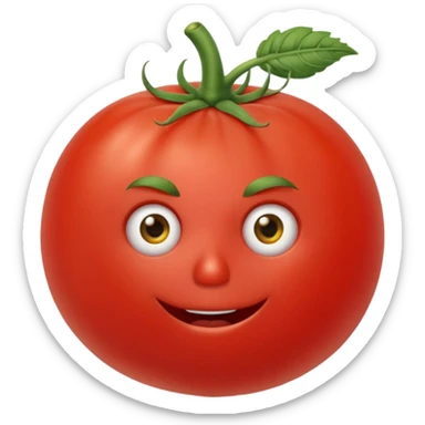 Eine Tomate mit Gesicht welche Arme hat und Beine in Strich form hat  sticker
