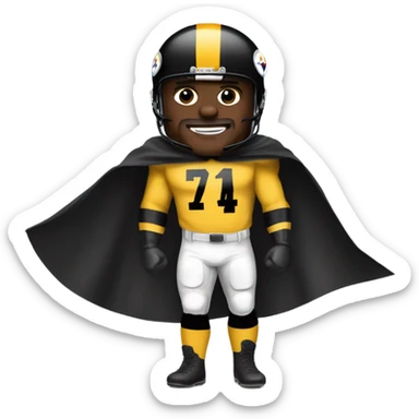 1970s Pittsburgh Steelers player in uniform with a cape  sticker
