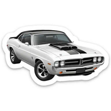 Black and white old school muscle car  sticker