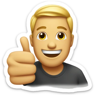 Happy Emoji face with both of his thumbs up sticker