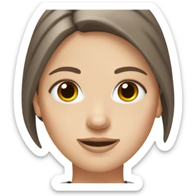 White girl with Grey eyes and brown straight hair sticker