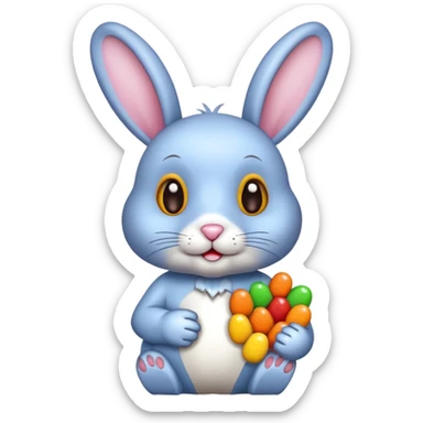 rabbit with candies sticker