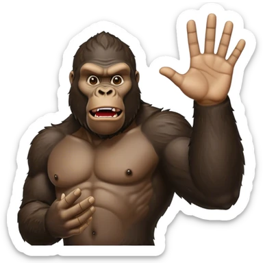 king kong with one hand out saying stop sticker