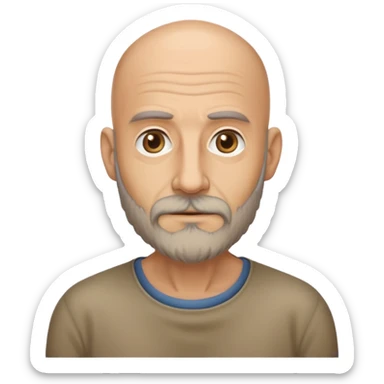 Give me a stalker emoji of a tall skinny bald Italian with scruf beard in his 50s  sticker