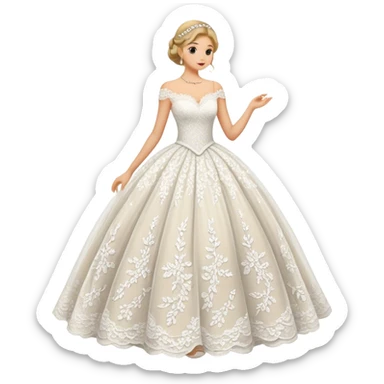 white lace ballgown sticker