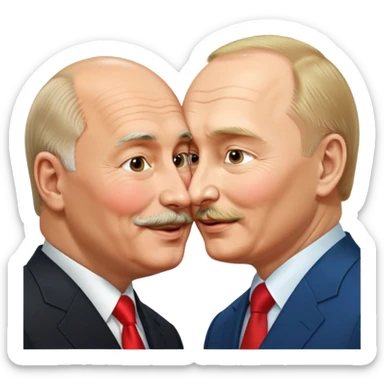 lukashenko and putin( without Beard)  kiss sticker