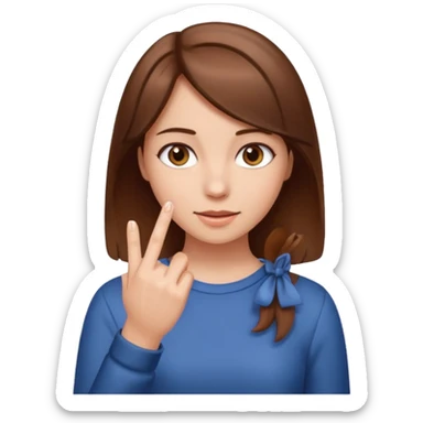 A girl tapping her fingers together sticker