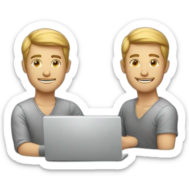 White 30 year old men working on laptop sticker