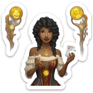 magic tarot cards question sticker