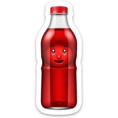 sobolo emoji (ghanain drink)  in a plastic bottle and make the juice dark red sticker