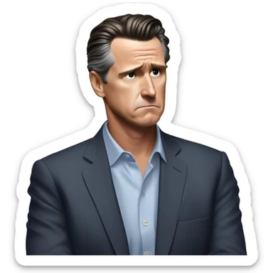 Gavin Newsom feeling sad sticker