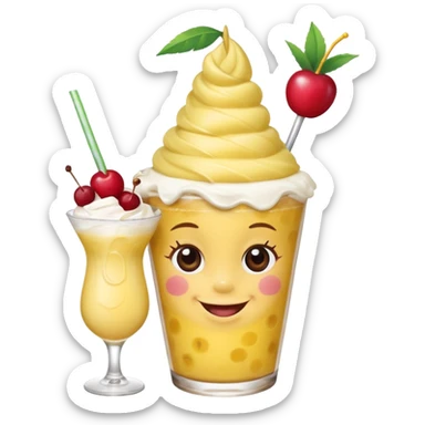 baby huggy wuggy pina colanda with a straw sticker