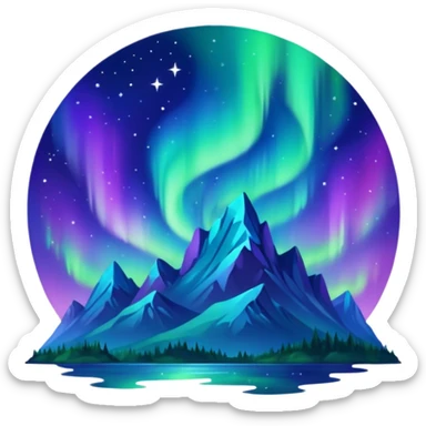 Northern Lights in the starry sky sticker