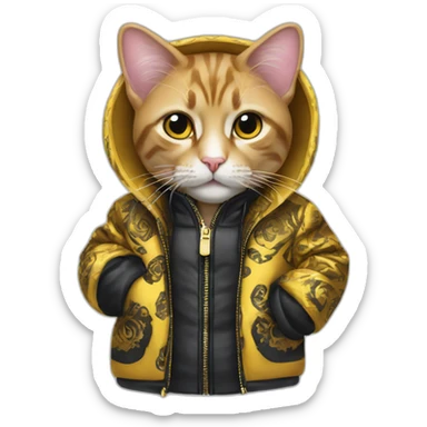 The Cat in the versace coat sticker