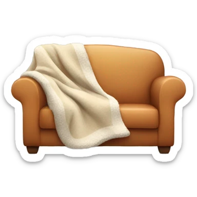 Cozy sofa with blanket sticker