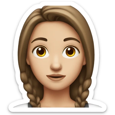 White girl with brown hair giving side eye  sticker