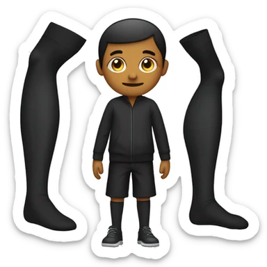  Plain Black  very long socks sticker