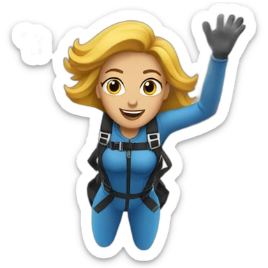 woman sky-diving sticker