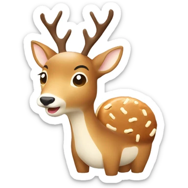 Deer from Japan eating cookie sticker