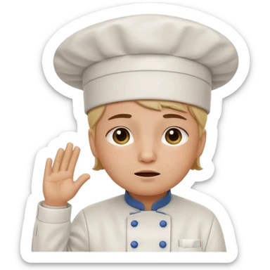 Chef saluting while crying  sticker