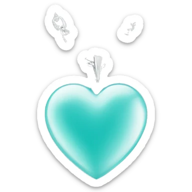Silver heart with “ Tiffany & Co” text sticker