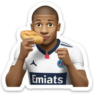 Kylian mbappe qui mange des pâtes sticker